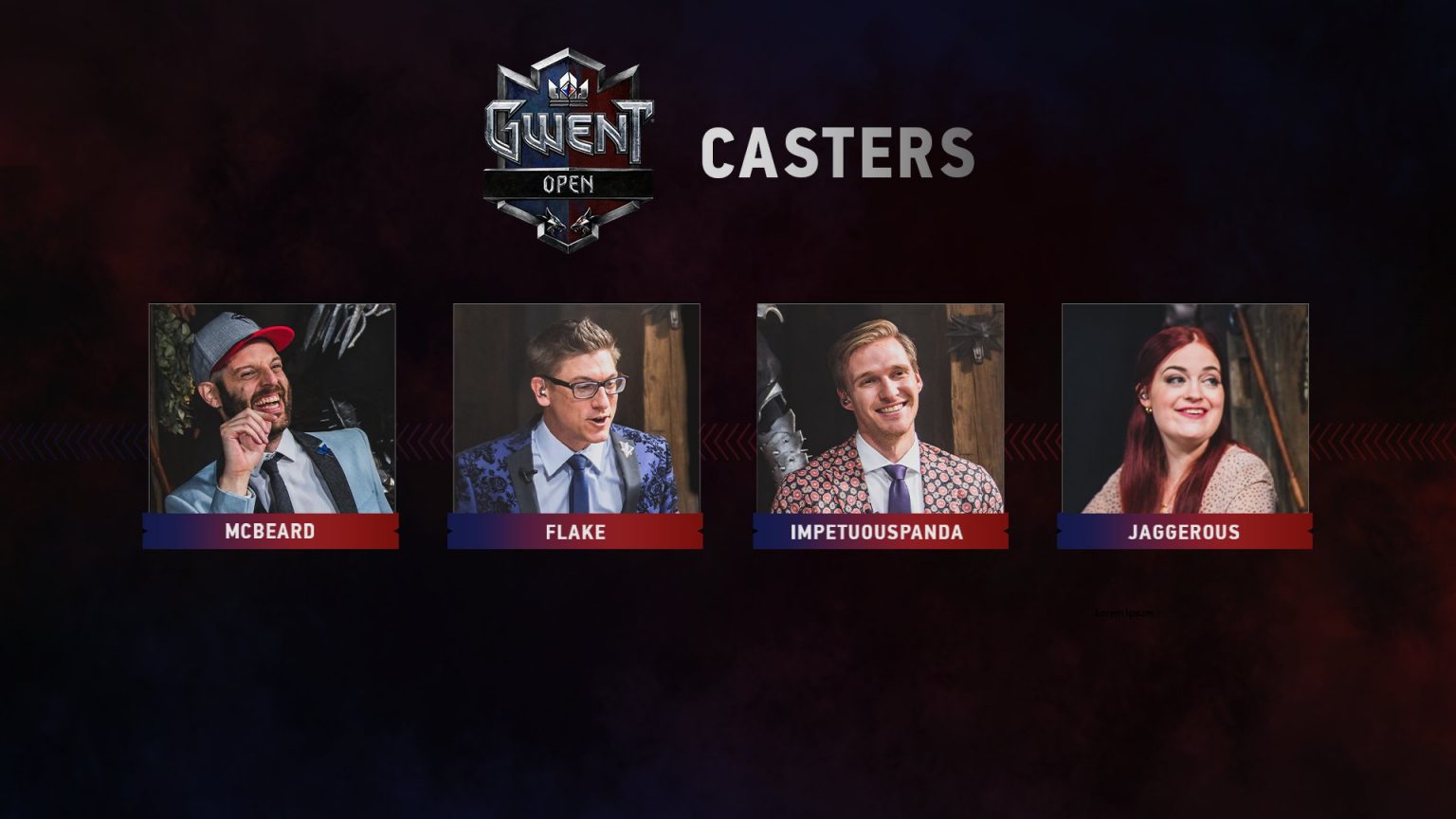 Casters do torneio GWENT OPEN 1