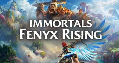 Capa de Immortals: Fenyx Rising, mostrando Fenyx e o vilão do game, Typhon