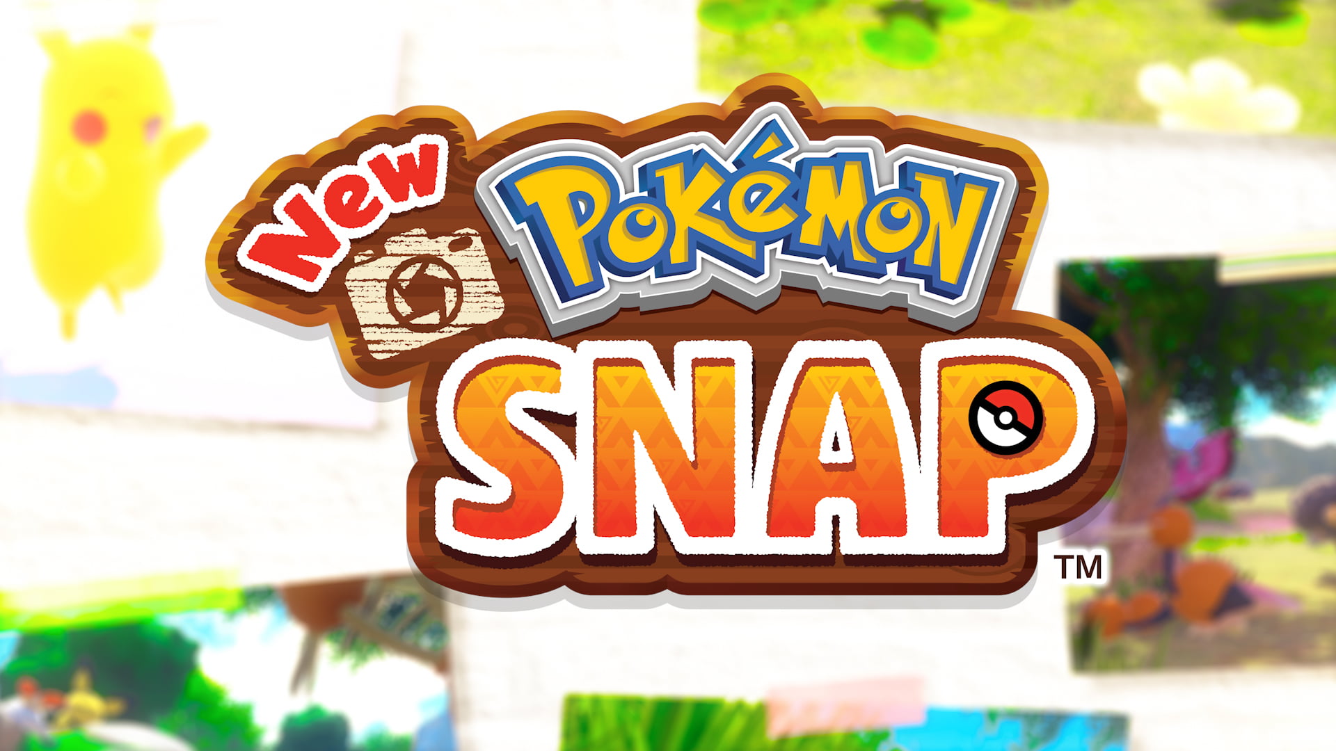 Imagem mostrando o título do game e algumas fotos de fundo de Pokémon