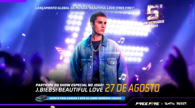5º Aniversário de Free Fire conta com novidades e até música de Justin Bieber