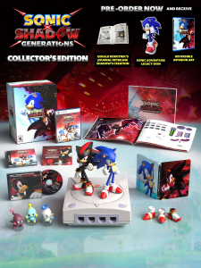 itens colecionáveis enviados junto à copia física de Sonic x Shadow Generations