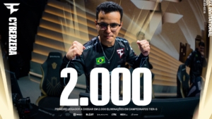 CyberzeraR6 é O PRIMEIRO JOGADOR a chegar a 2.000 eliminações em campeonatos Tier-S. Foto: Divulgação/@R6esportsBR 